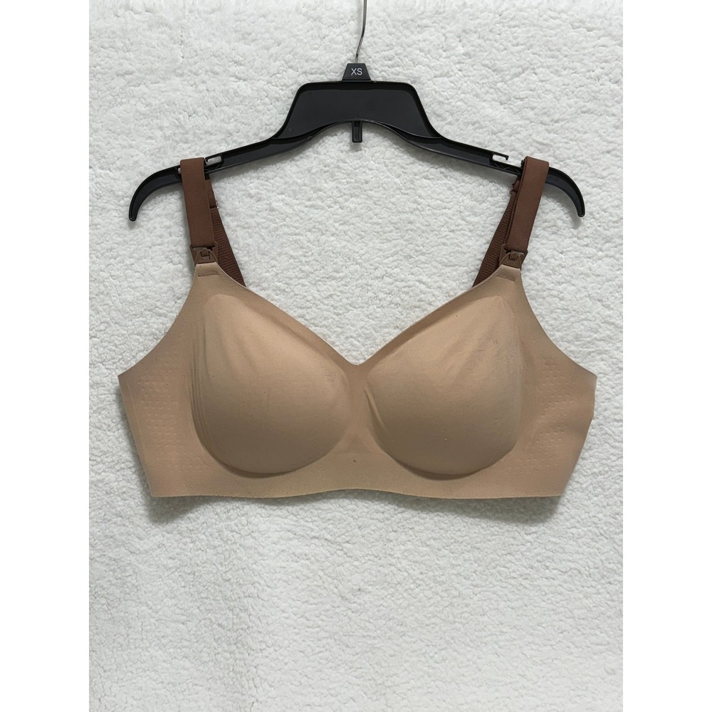 Momcozy XL Nude Beige Wireless Comfort Maternity Nursing Bra